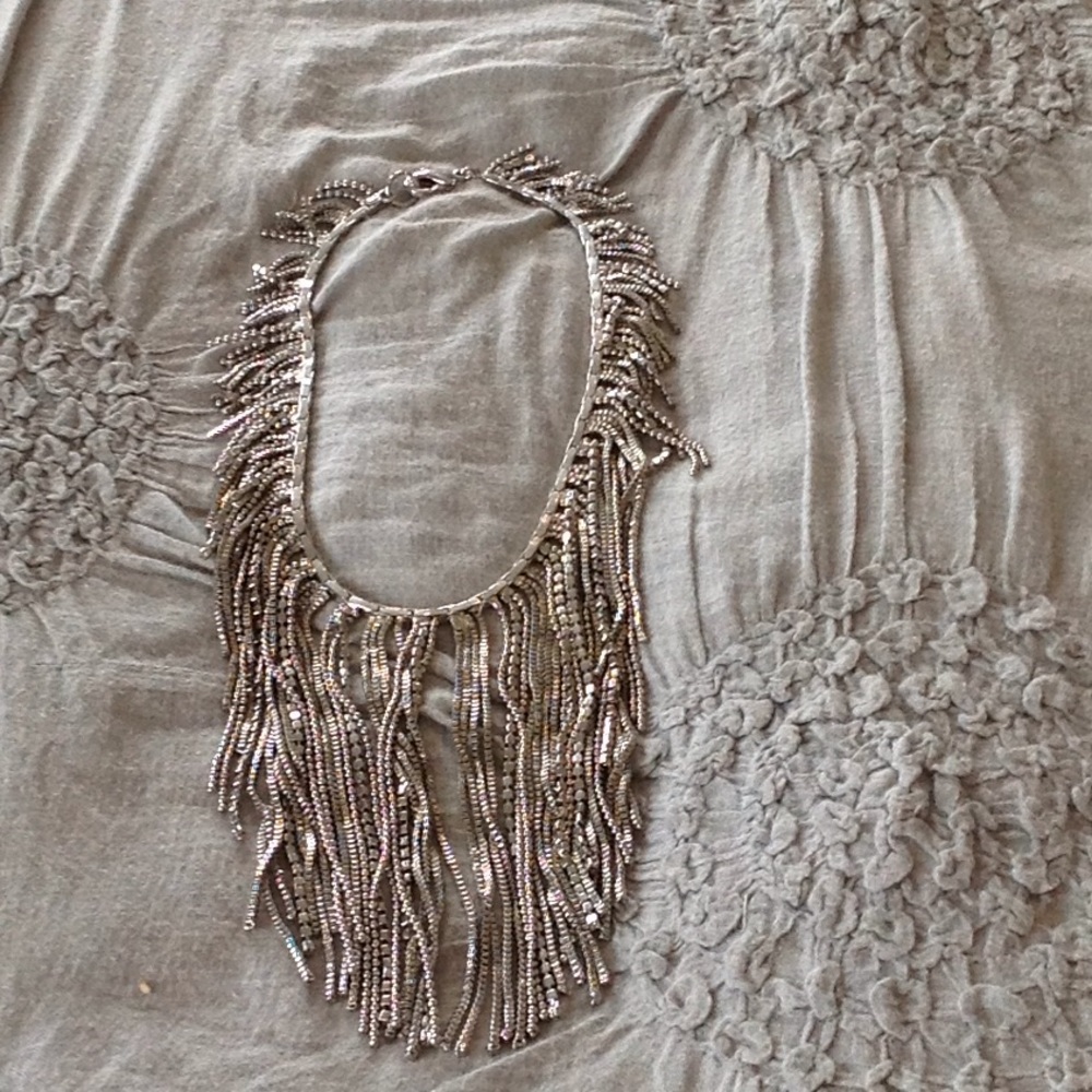Silver fringe necklace choker. Nordstrom